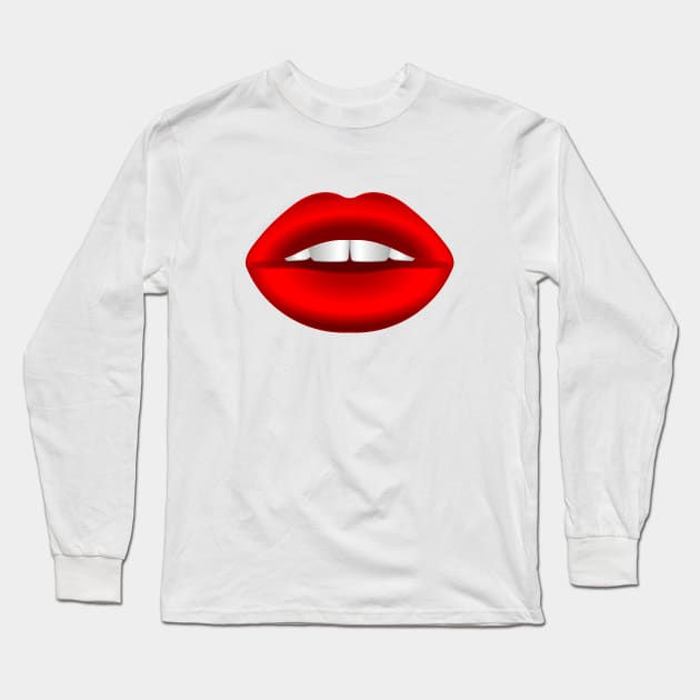 Human mouth illustration Long Sleeve T-Shirt by AlexanderZam